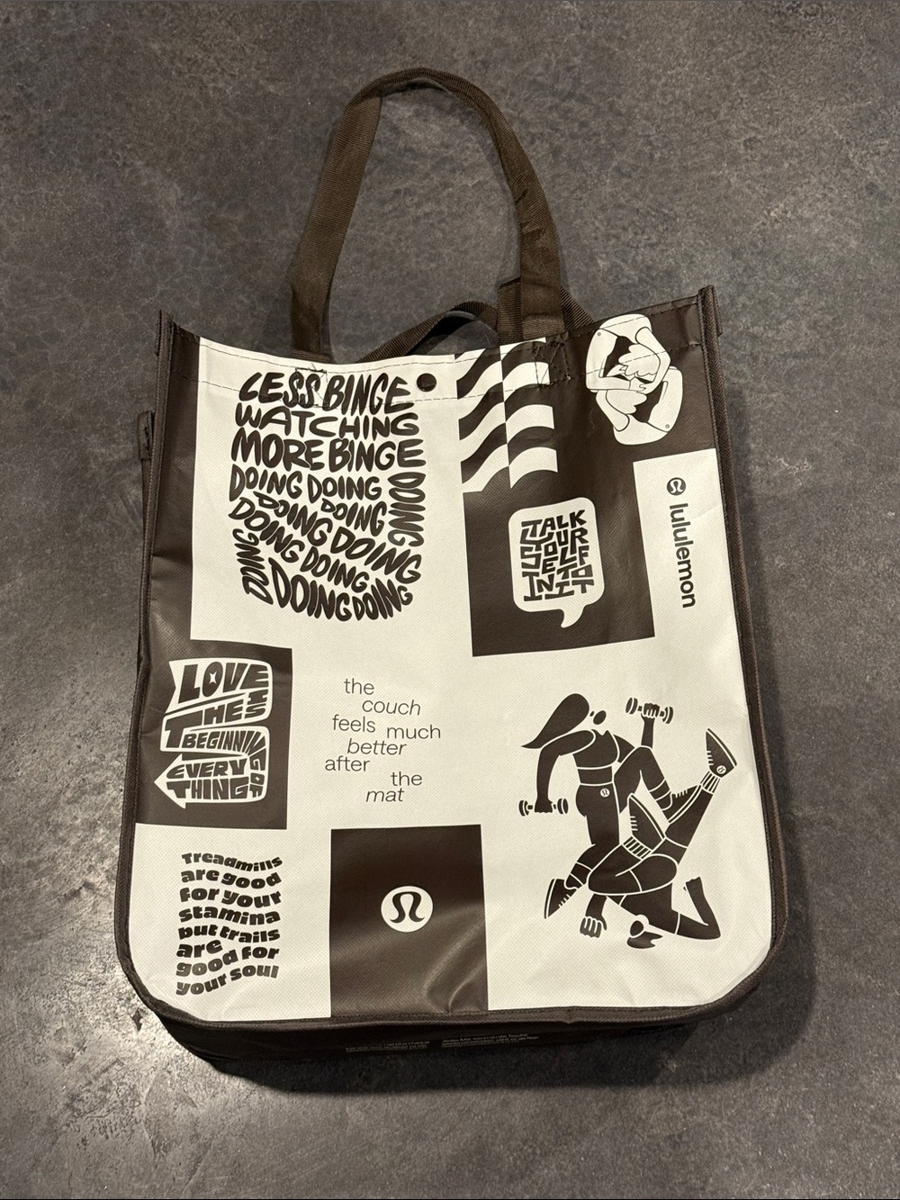 lululemon athletica fall 2026 Brown and White Graphic Tote